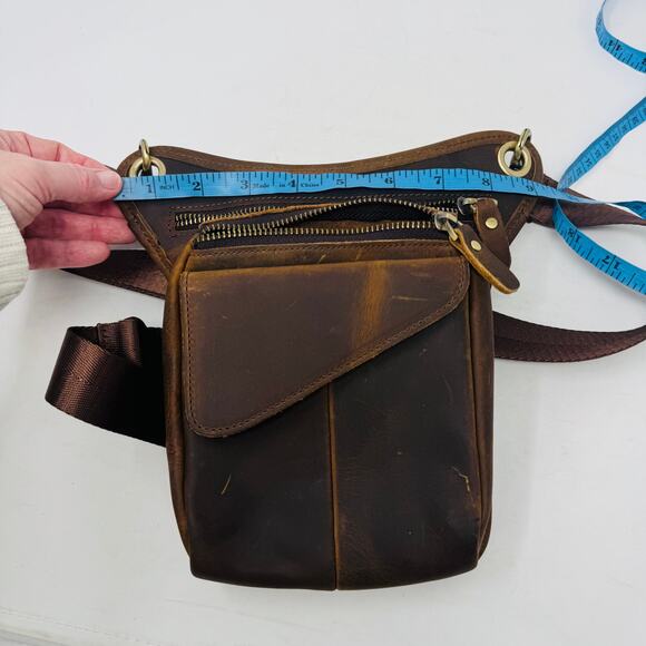 Genuine Leather Men's Drop Leg Bag Crazy Horse Motorcycle Vintage - Picture 5 of 7